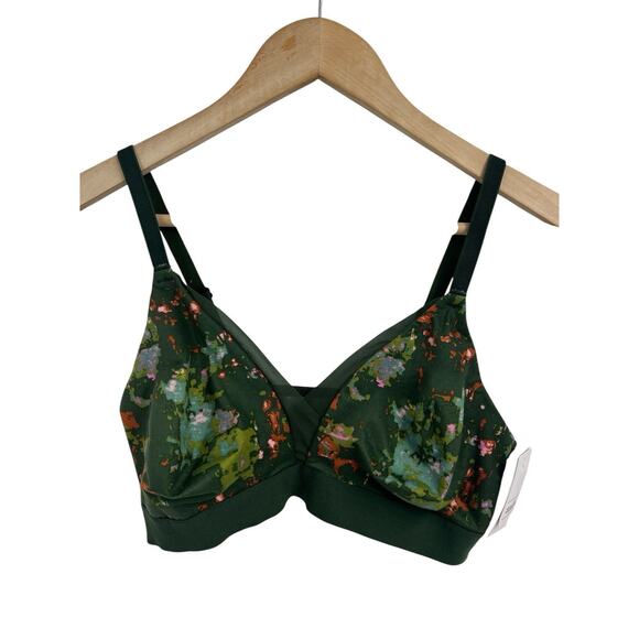 Auden Green Floral Bralette Medium NWT - Picture 1 of 4
